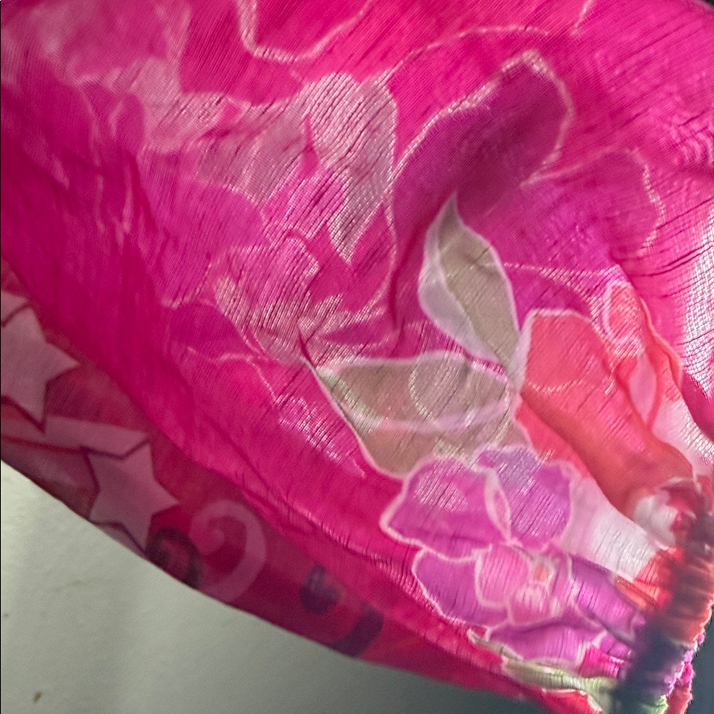 Ciebon Bright Fuchsia Floral Button-Front Midi Dress with Tie Waist - Picture 7 of 12